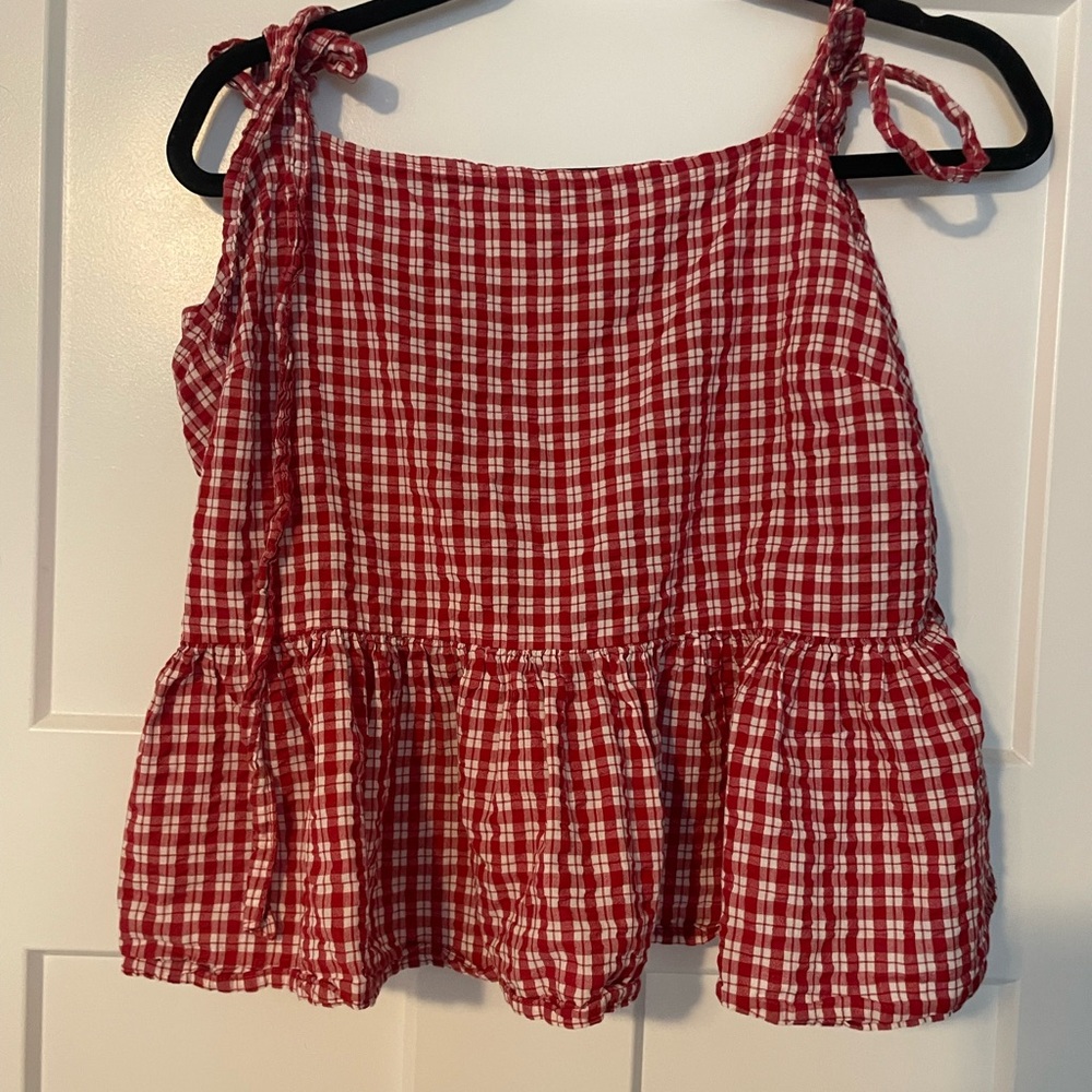 Gingham Madewell Tie-Sleeve Tank